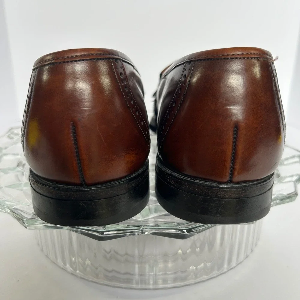 Johnston & Murp Wingtip Tassel Loafers Brown Leather Dress Shoes Mens Size 8.5 D